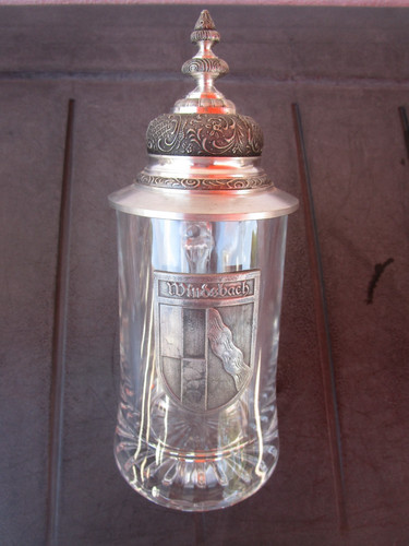 Bierglas mit zinndeckel - l,